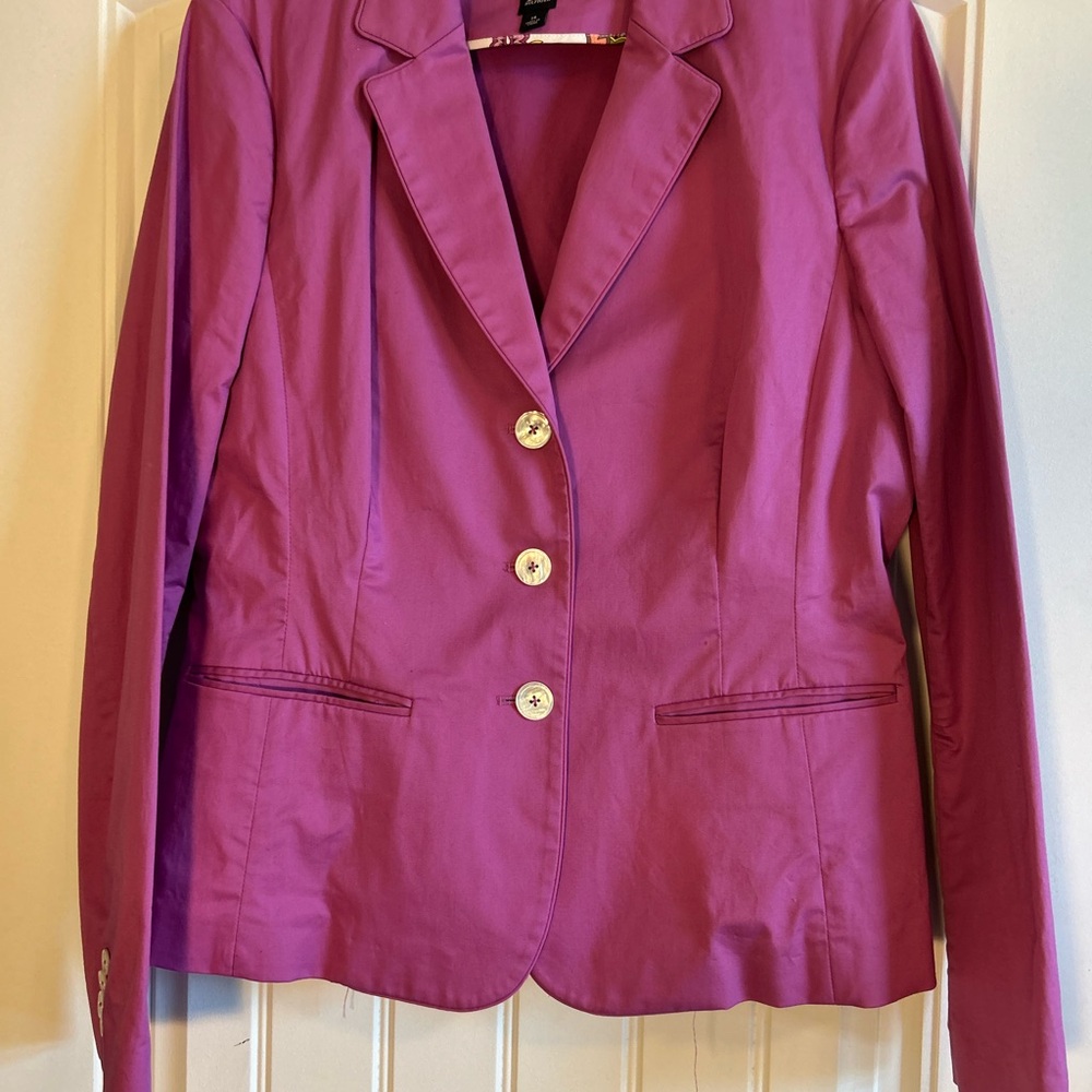 Vintage Hilfiger Blazer Jacket Pink Long Sleeve Button Up Women’s Size 14